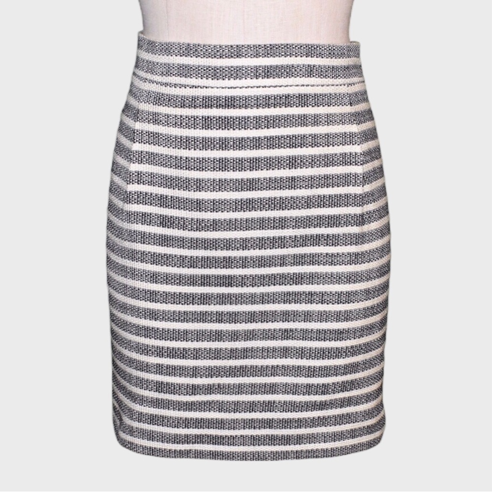 J Crew Striped Tweed Mini Skirt